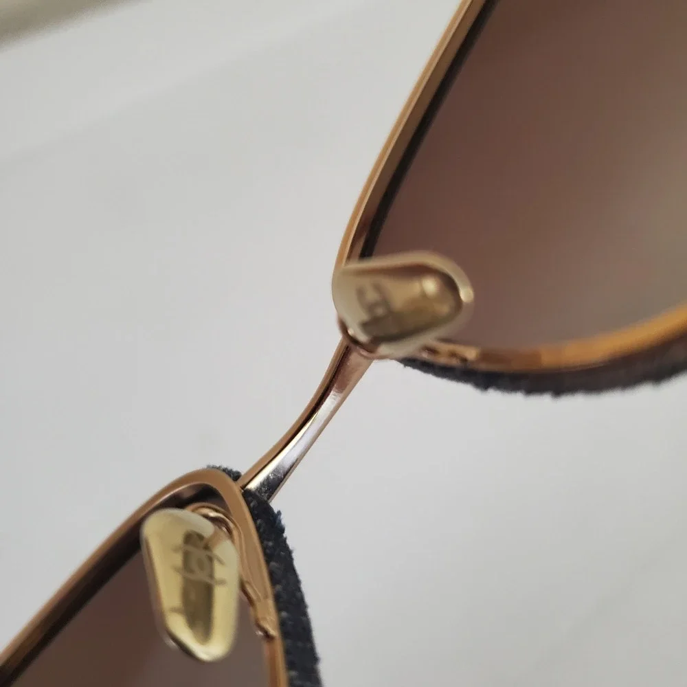 Chanel 4222 Gold Navy Denim Polarized Square Sunglasses Women CC Logo Italy